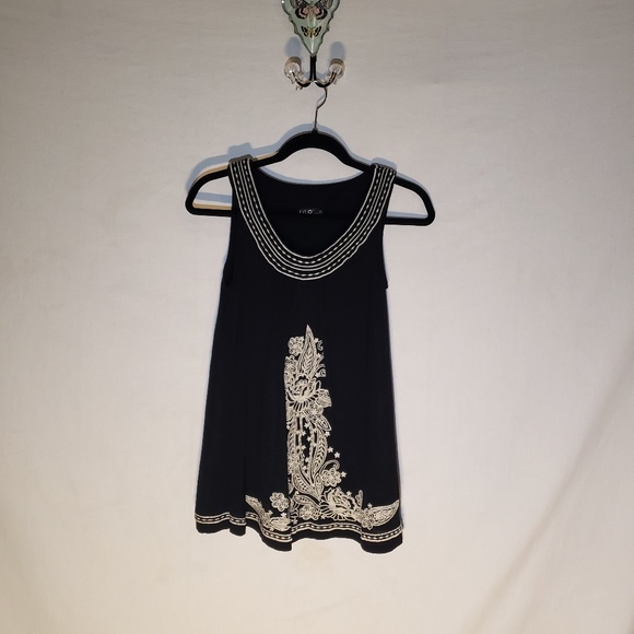 FYLO Tops - *Fylo* Embroidered black tank, small